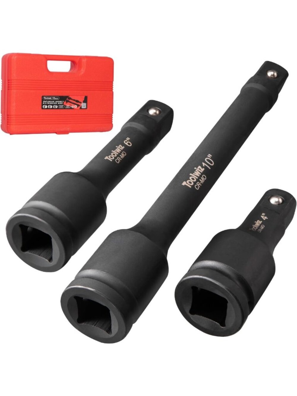 3-Piece Impact Extension Bar Set - 4", 6", 10" Cr-Mo Steel for Heavy-Duty Use